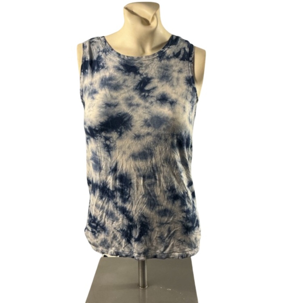Justice Blue and White Tie-Dye Tank Top